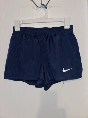Nike Navy Running Shorts with White Swoosh